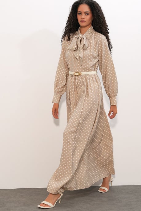 Punktmuster Maxi Hemdkleid - Image 4
