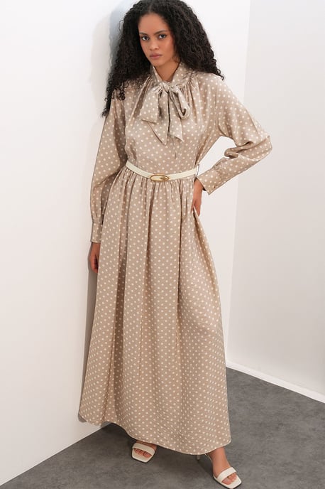 Punktmuster Maxi Hemdkleid - Image 5