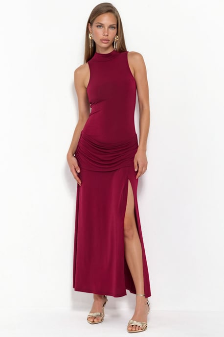 Turtleneck-Maxikleid mit Schlitz - Image 2