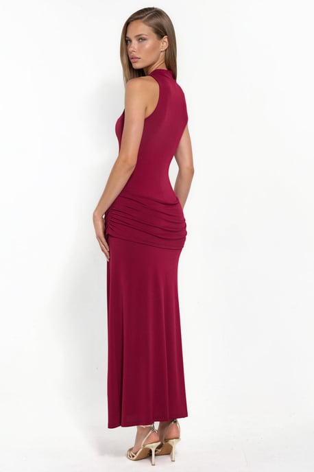 Turtleneck-Maxikleid mit Schlitz - Image 3
