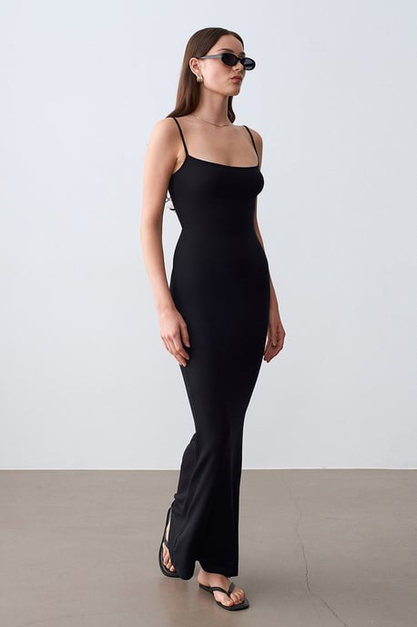 Rippendes Bodycon-Maxikleid - Image 1