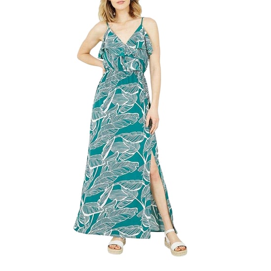 Mela London - Maxikleid für Damen, V-Ausschnitt (Grün) - Image 4