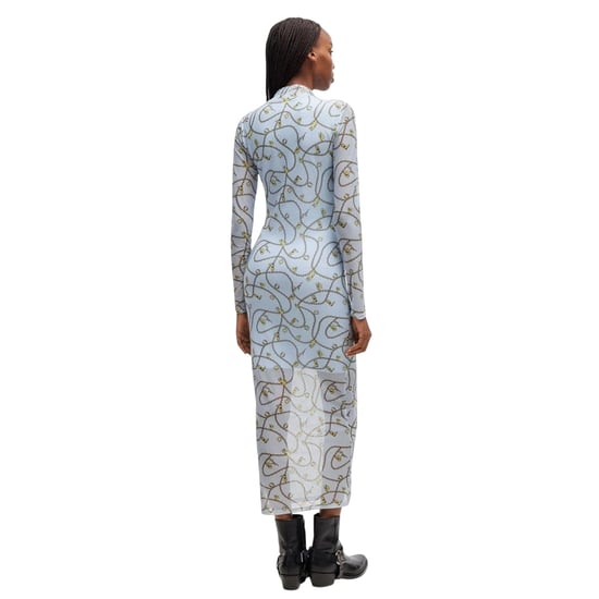 Hugo - "Nasuse 2" Maxikleid für Damen, Netzmaterial (Blau) - Image 2