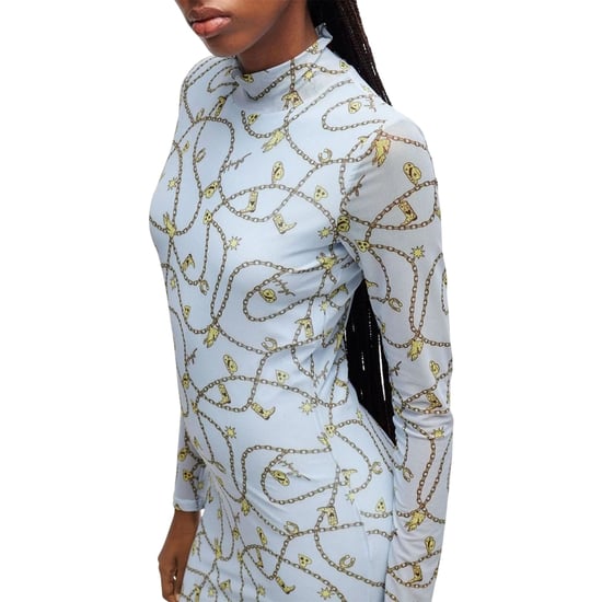 Hugo - "Nasuse 2" Maxikleid für Damen, Netzmaterial (Blau) - Image 3
