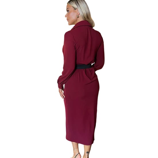 AX Paris - Wickelkleid für Damen, Mit Gürtel, Polyester (Weinrot) - Image 3