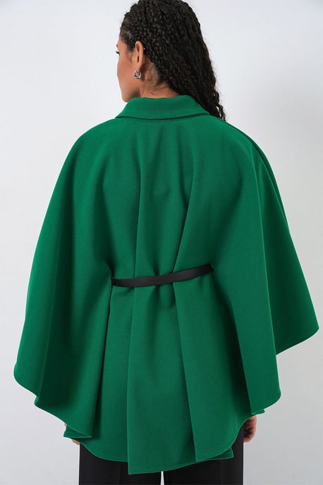 Gürtel-Tweed-Cape-Mantel - Image 5