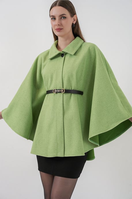Gürteltes Tweed-Cape-Mantel - Image 1