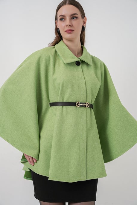 Gürteltes Tweed-Cape-Mantel - Image 3