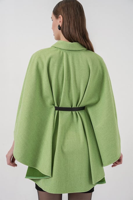 Gürteltes Tweed-Cape-Mantel - Image 6
