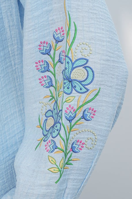 Gestickte Übergröße Crepe-Bluse - Image 4