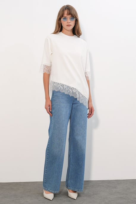 Oversized Spitzenstrickbluse - Image 2
