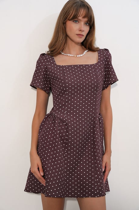 Punkte A-Linien Mini-Kleid - Image 3