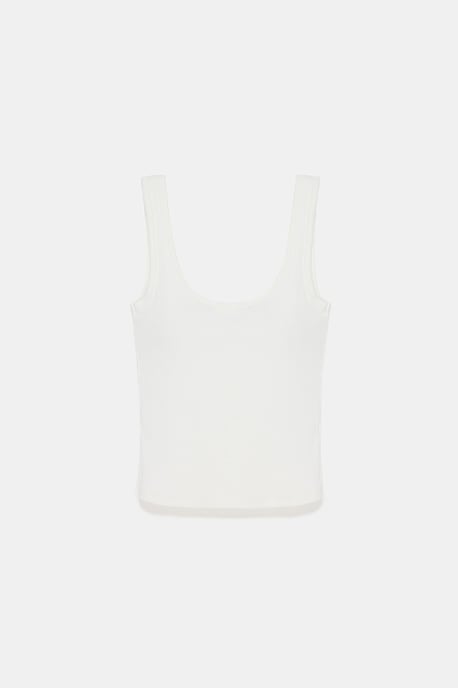 Slim Fit Ärmellose Jersey Cami Bluse - Image 5