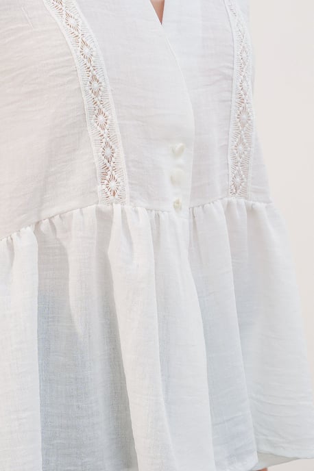 Ärmellose V-Ausschnitt Bluse mit Knopfleiste - Image 5
