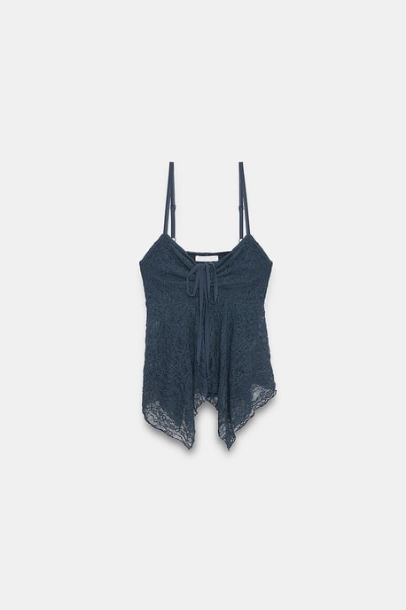 Spitzen-Bindebluse ohne Ärmel - Image 5