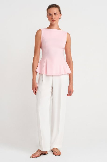 Fitted Seamless Peplum-Top - Image 4