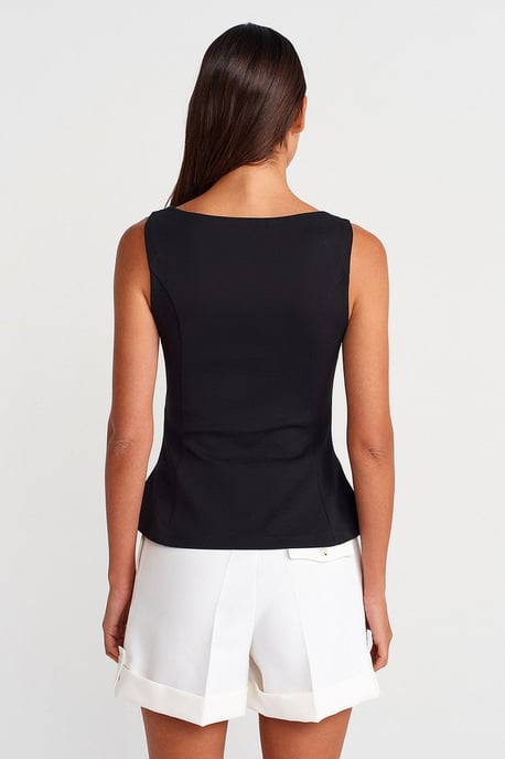 Taillierte ärmellose Peplum-Bluse - Image 2