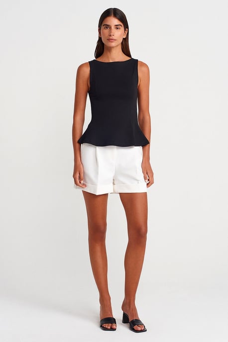 Taillierte ärmellose Peplum-Bluse - Image 4