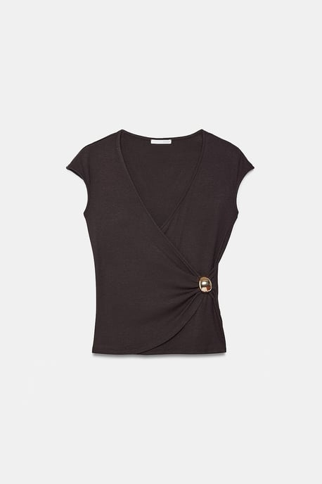 Damen Slim Fit Wickelbluse - Image 5