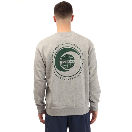 New Balance - T-Shirt für Herren, Sweatshirt-Stoff, leger (Grau) - Image 2