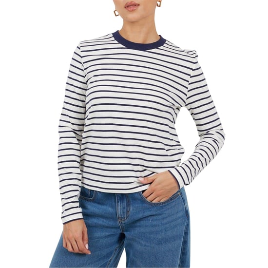 Brave Soul - T-Shirt für Damen, Langärmlig (Weiß/Schwarz) - Image 1