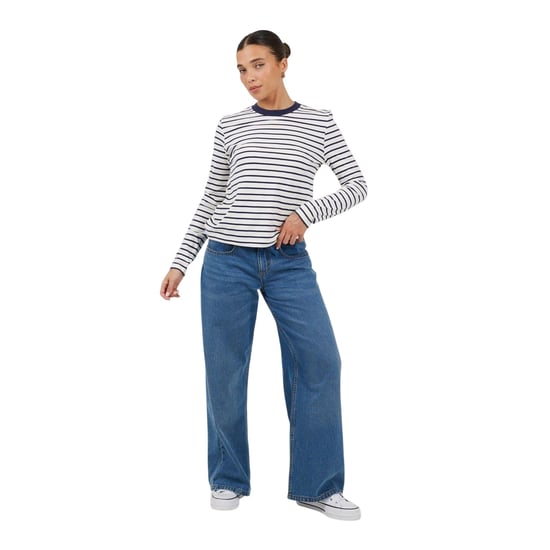 Brave Soul - T-Shirt für Damen, Langärmlig (Weiß/Schwarz) - Image 3