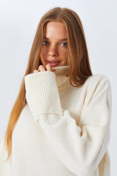 Dicker Turtleneck Lockere Passform Pullover - Image 5