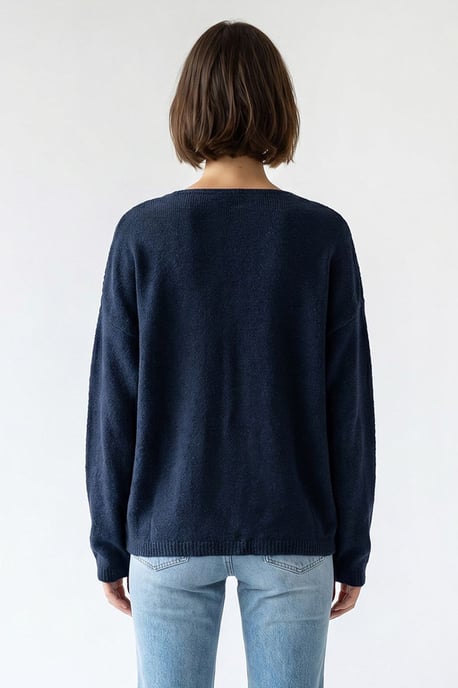 Übergroßer Bootsausschnitt-Strickpullover - Image 4