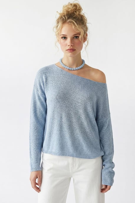 Übergroßer Bootsausschnitt-Strickpullover - Image 2