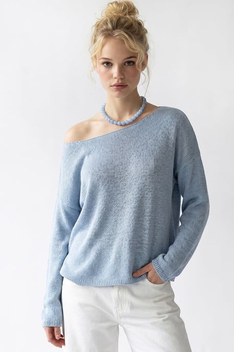 Übergroßer Bootsausschnitt-Strickpullover - Image 3