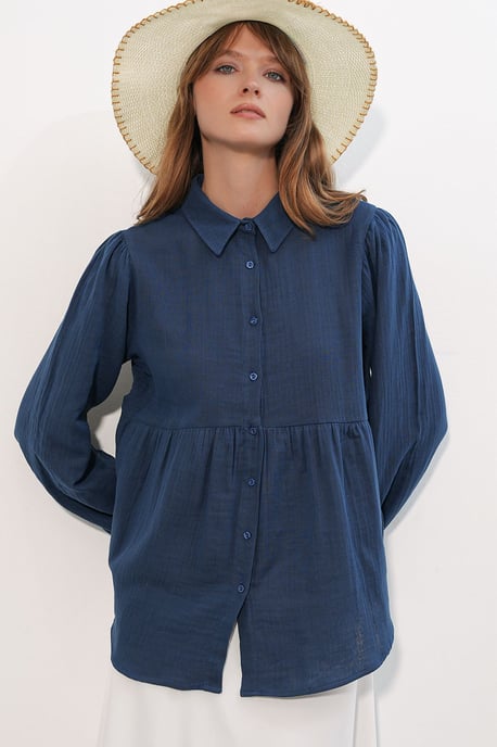 Oversized Baumwoll-Langarmshirt - Image 1