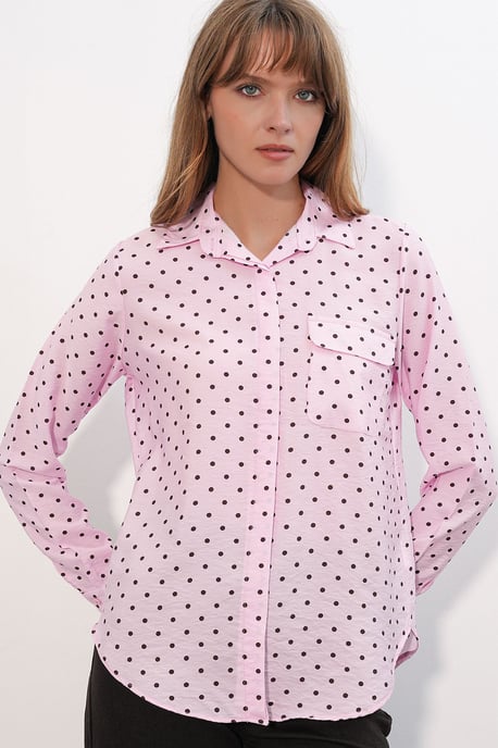 Übergroßes Polka-Dot Gewebtes Shirt - Image 2