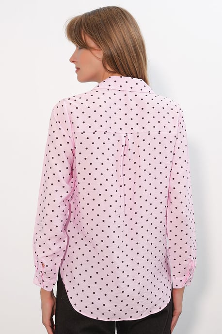 Übergroßes Polka-Dot Gewebtes Shirt - Image 6