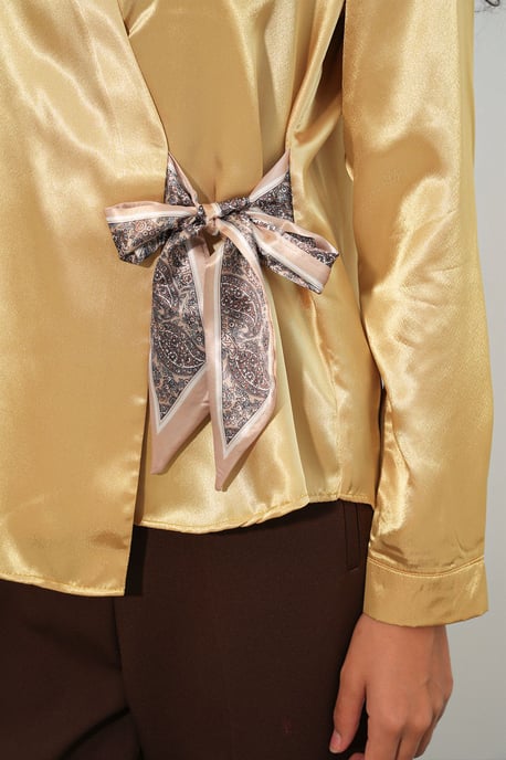 Damen Satin Krawatten-Shirt - Image 5