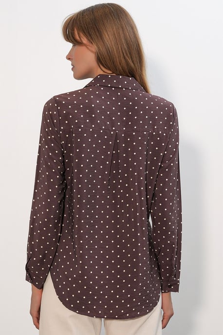 Übergrößiges Polka-Dot Gewebtes Hemd - Image 5