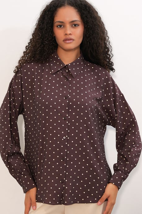 Übergrößiges Polka-Dot-Crepeshirt - Image 2