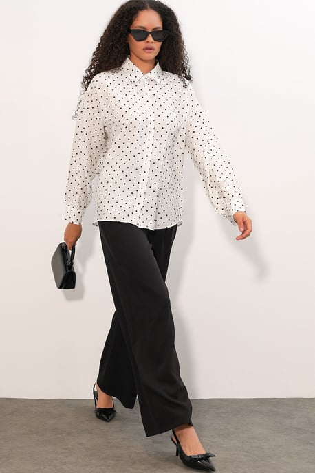 Übergroßes Polka-Dot-Crepeshirt - Image 2