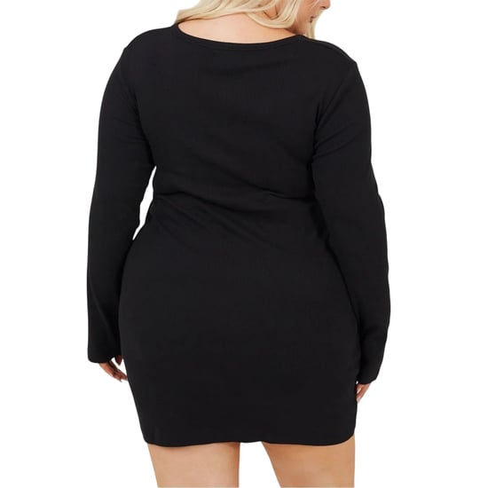 Brave Soul - Minikleid für Damen, V-Ausschnitt, Langärmlig (Schwarz) - Image 2