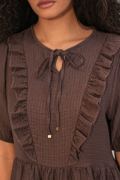 Damen A-Linien Mini Smock Kleid - Image 5