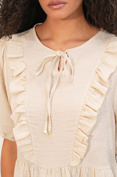 Damen A-Linien Mini Smock Kleid - Image 5