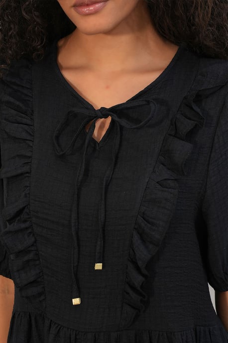 Damen A-Linien Mini Smock Kleid - Image 4