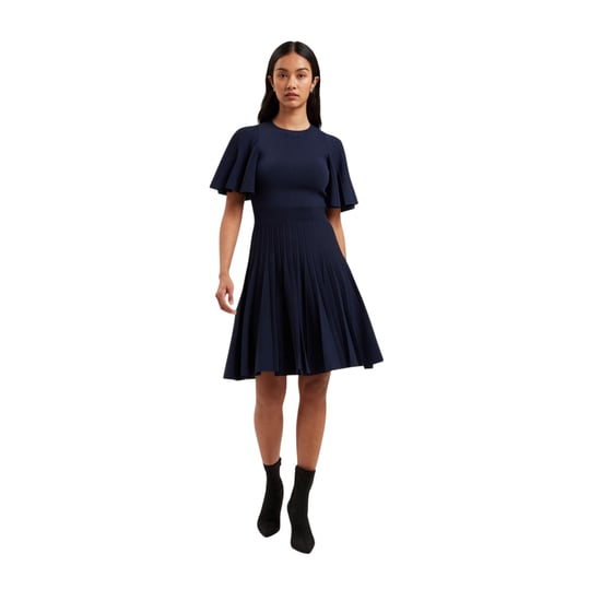 Ted Baker - Kleid mit ausgestelltem Rock für Damen, Rundhalsausschnitt, Jerseyware, Flatter-Ärmel (Marine) - Image 1