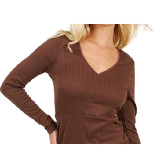 Brave Soul - Minikleid für Damen, Langärmlig (Braungrau) - Image 3