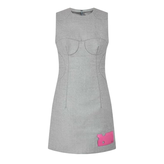 Off White - "Sheath" Minikleid für Damen, Wolle, Ärmellos (Grau) - Image 1