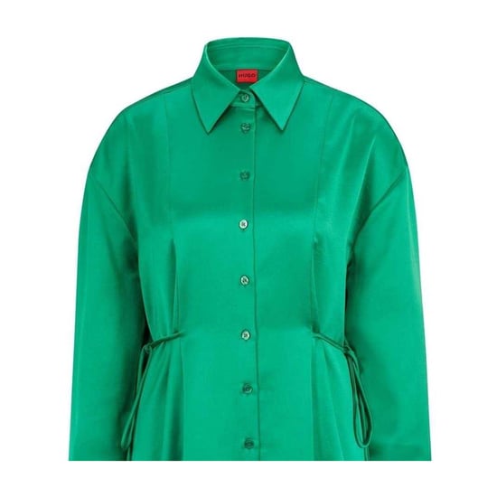 Hugo - "Keleste" Mini Shirt Dress für Damen, Satin (Grün) - Image 2