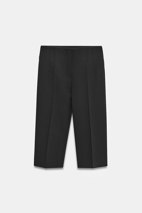 Hochtaillierte Gerade Capri-Shorts mit Schlitz - Image 5