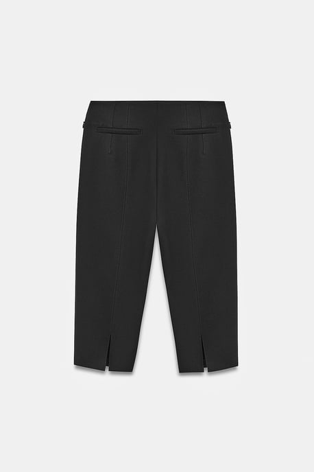 Hochtaillierte Gerade Capri-Shorts mit Schlitz - Image 6
