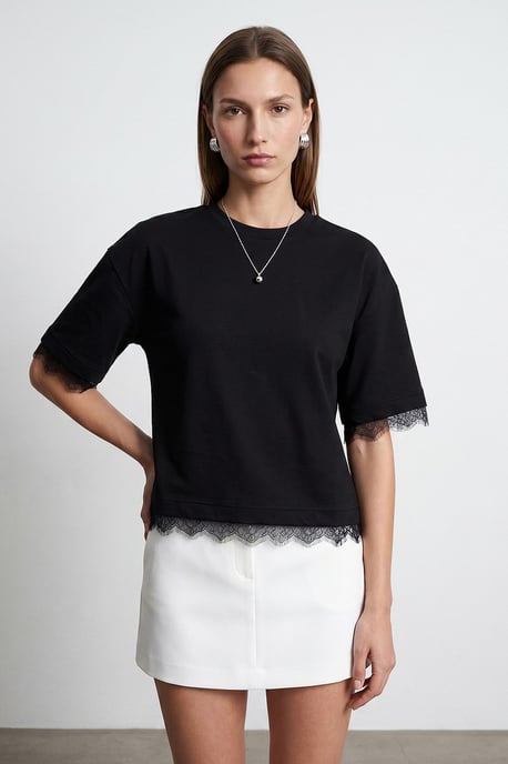 Damen Baumwoll-Elasthan Rundhals T-Shirt - Image 4