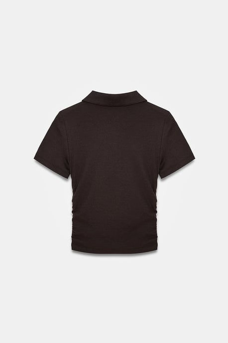 Damen Crop Slim Fit Polo T-Shirt - Image 6