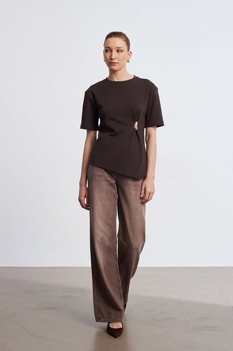 Damen Rundhals Kurzarm Jersey T-Shirt - Image 1